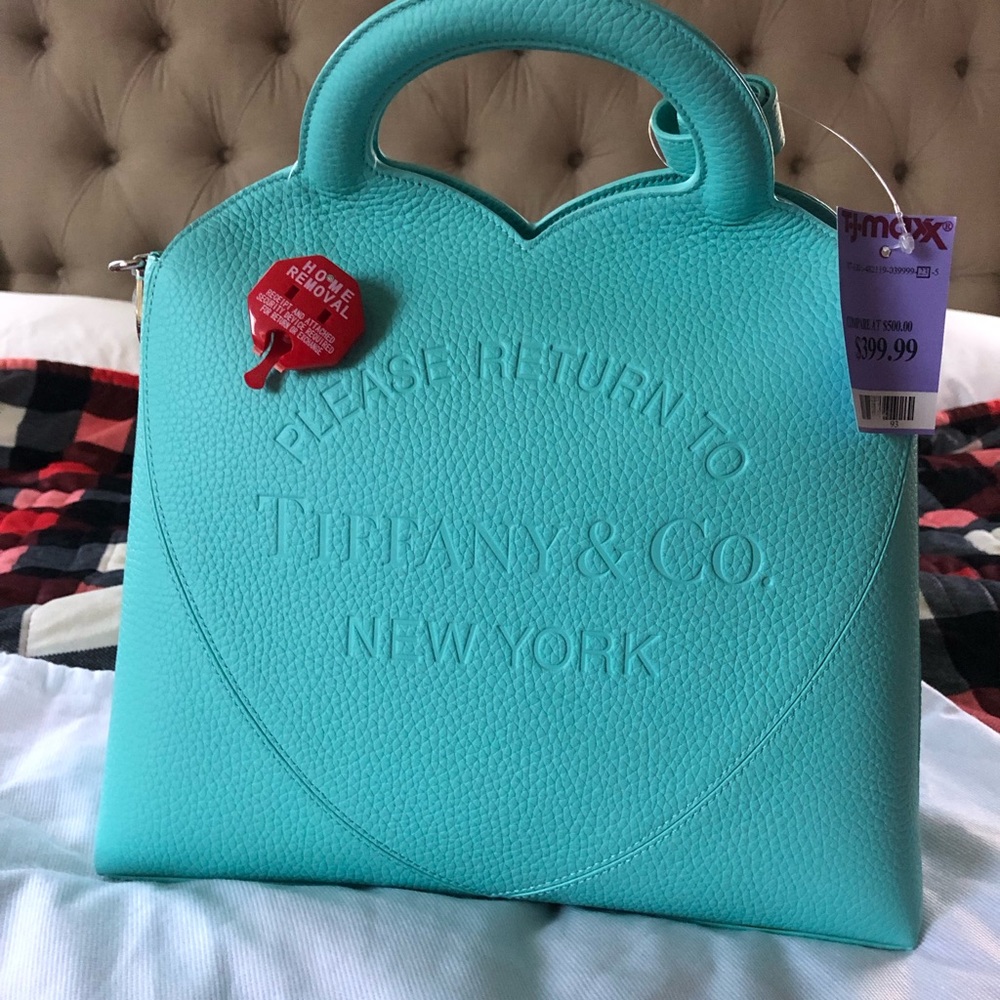 SOLD - Tiffany & Co. Teal Blue Leather Satchel price firm